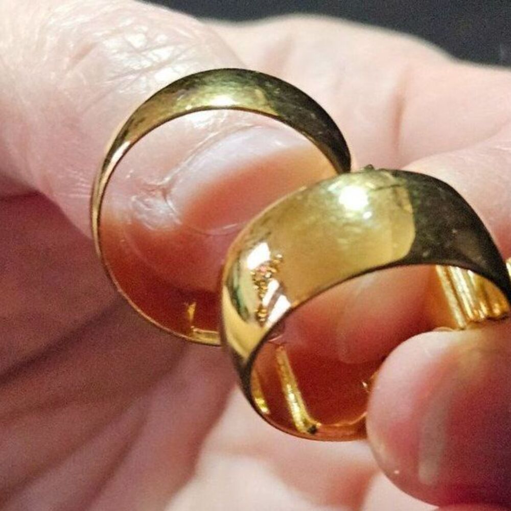 Monet gold plated vintage clip on hoop earrings